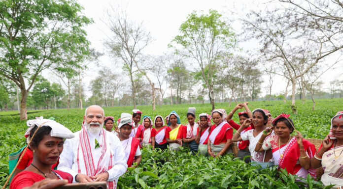 Assam: PM Modi visits tea garden in Dibrugarh, interacts with workers Assam