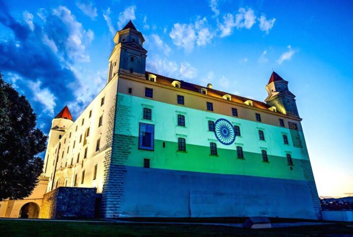 Bratislava Castle lights up in Tricolour as Slovakia Bratislava