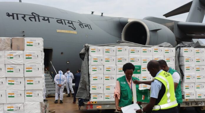 Indian Air Force’s C-17 Globemaster III delivers critical medical aid for Ebola treatment to Uganda Uganda