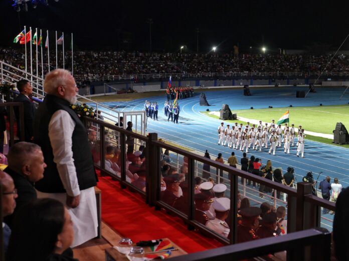 Indian contingent marches on Seychelles National Day Seychelles