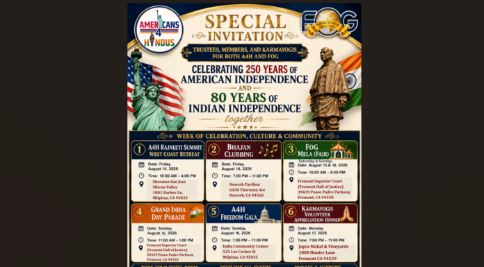 Honoring Freedom & Leadership – A week of cultural pride, community service, and family celebrations. American4Hindus