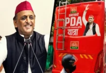 Samajwadi Party flags of Akhilesh Yadav’s 2027 electoral campaign with ‘PDA Rath’ from Lucknow to Raebareli Samajwadi Party